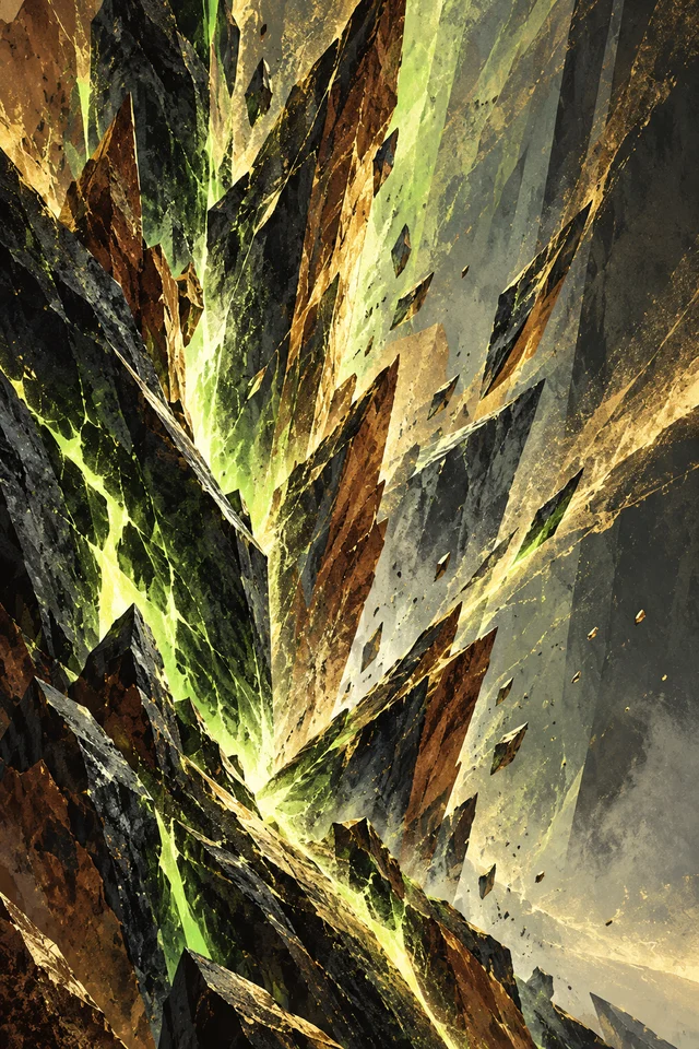 Fights Break Sphere S1 cover with lime and gold angular shards