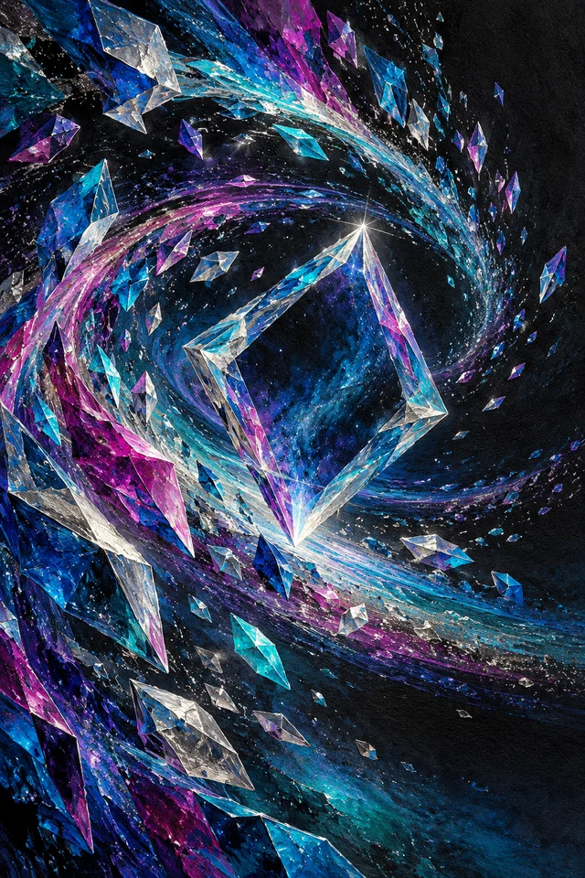 Soul Land cover with blue and magenta faceted forms